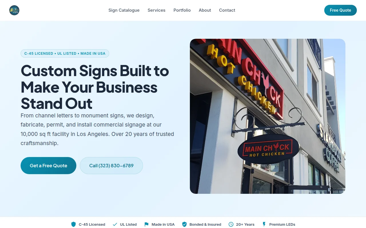 Genius Signs and Lighting Corp Sign Catalogue — custom commercial signage in Los Angeles