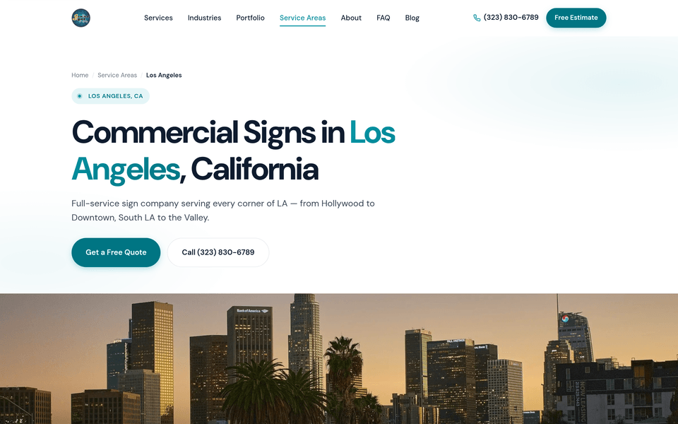 One of the Genius Signs service-area pages, written for a single city rather than generated from a template.